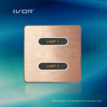 2 Gangs Beleuchtung Schalter Touch Panel Aluminiumlegierung Material (ID-ST1000L2)